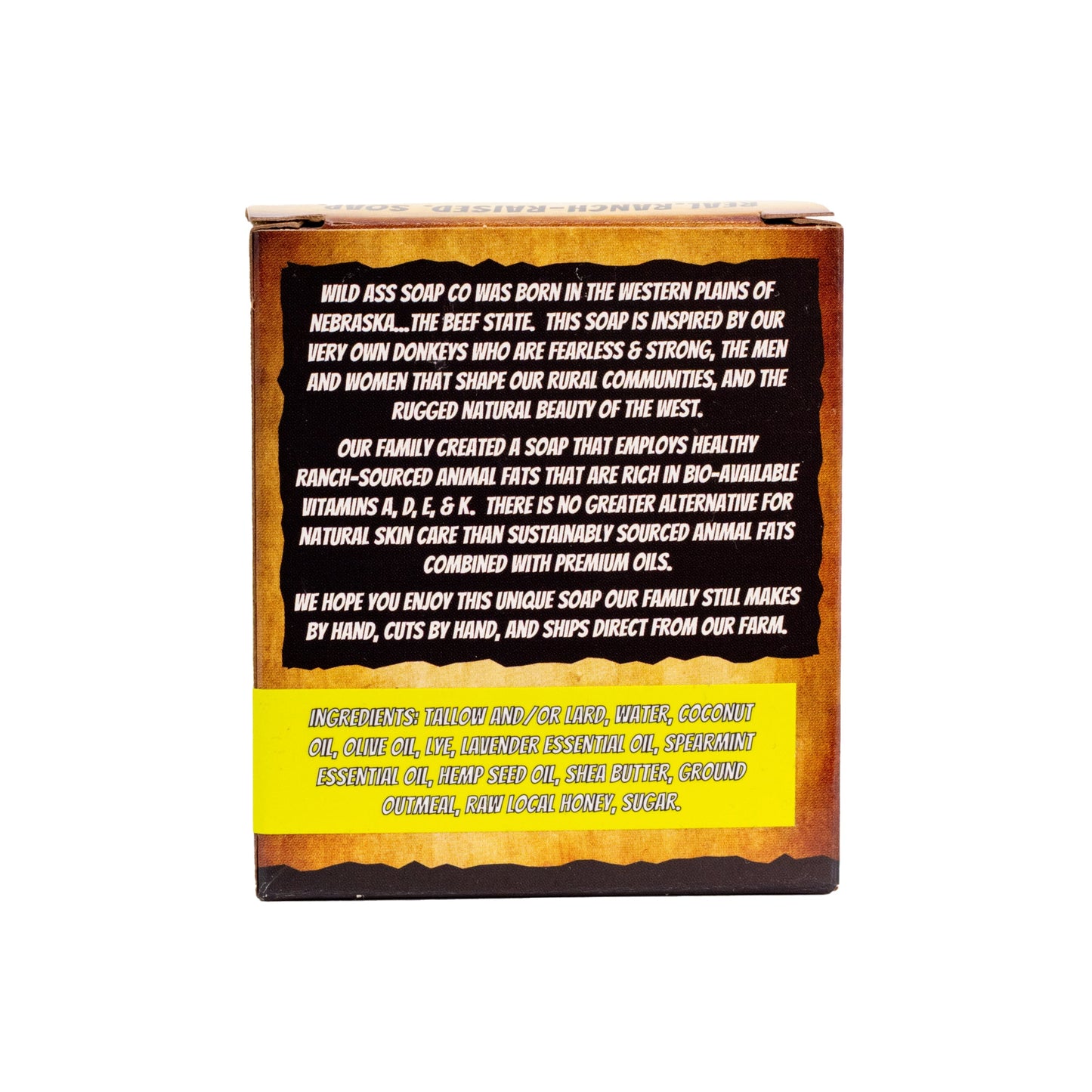 Tallow Bar Soap | Hay Honey Scent | 4.5 oz | Palm Oil & Paraben Free | Wild Ass Soap Co