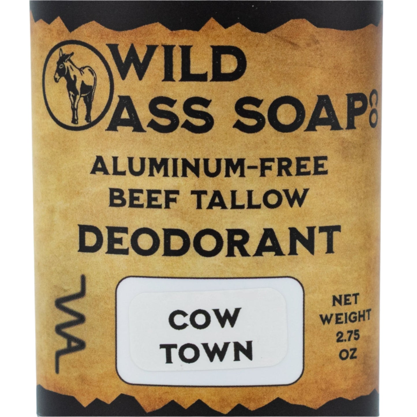 Aluminum-Free Cow Town Beef Tallow Deodorant | 2.75 oz | Cow Town | Wild Ass Soap