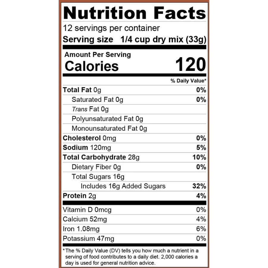 Chocolate Cinnamon Swirl Coffee Cake Nutrition