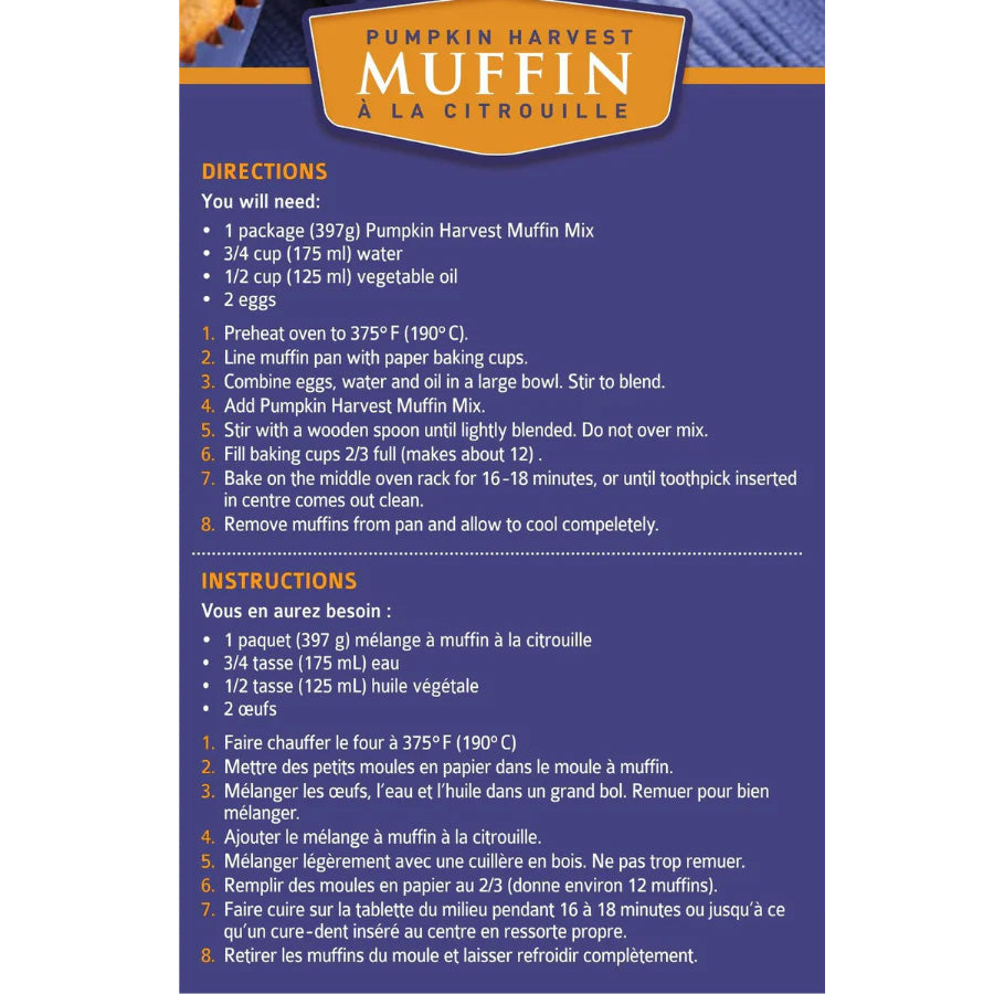Pumpkin Harvest Muffin Mix | 14 oz | Cobblestone Kitchen