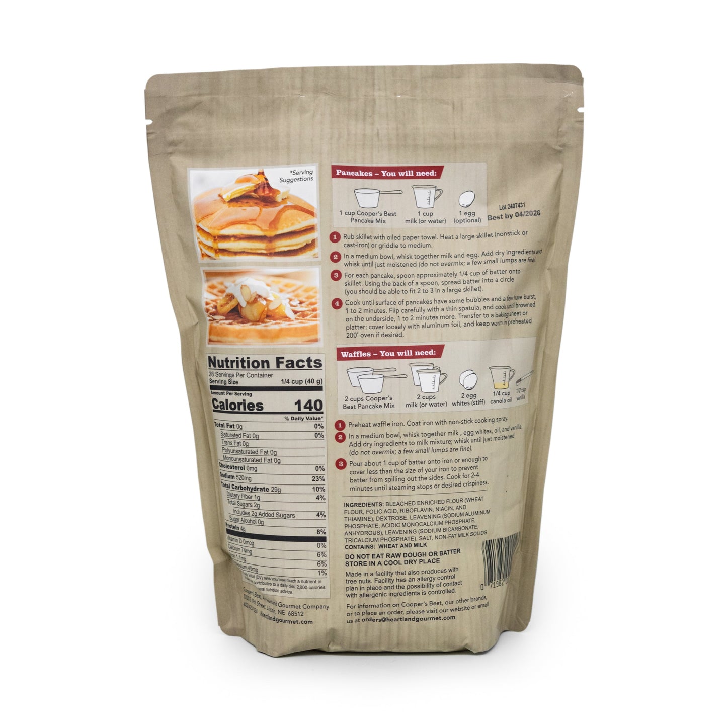 Cooper's Best Pancake & Waffle Mix Back
