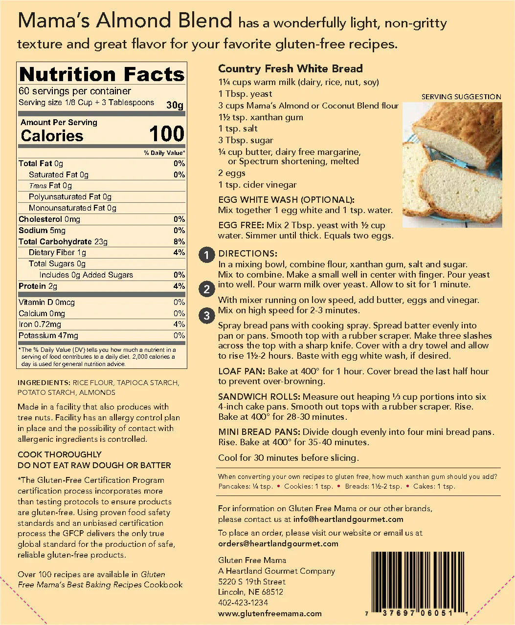 Gluten Free Almond Flour | 4 lb | Gluten Free Mama | 6051