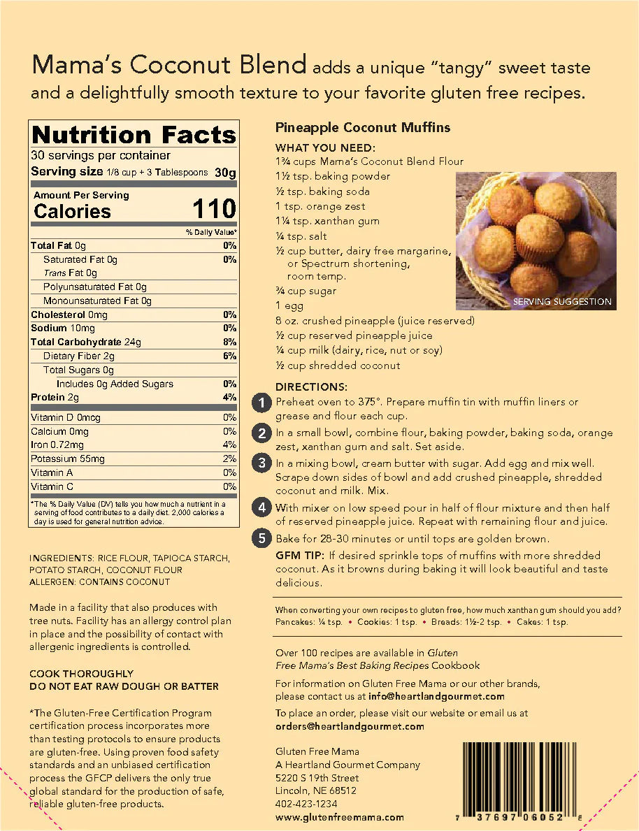 Gluten Free Coconut Flour | 2 lb | Gluten Free Mama | 6052