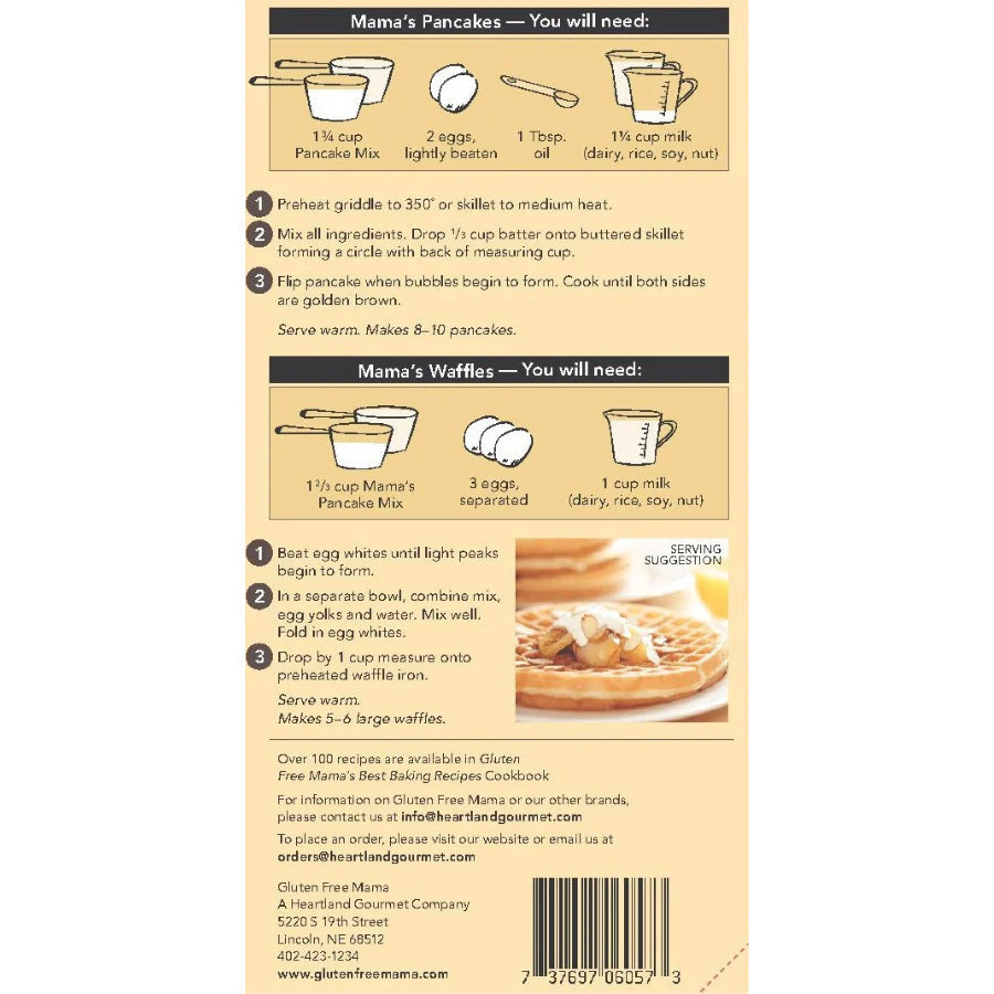 Gluten Free Mama's Pancake Mix Directions
