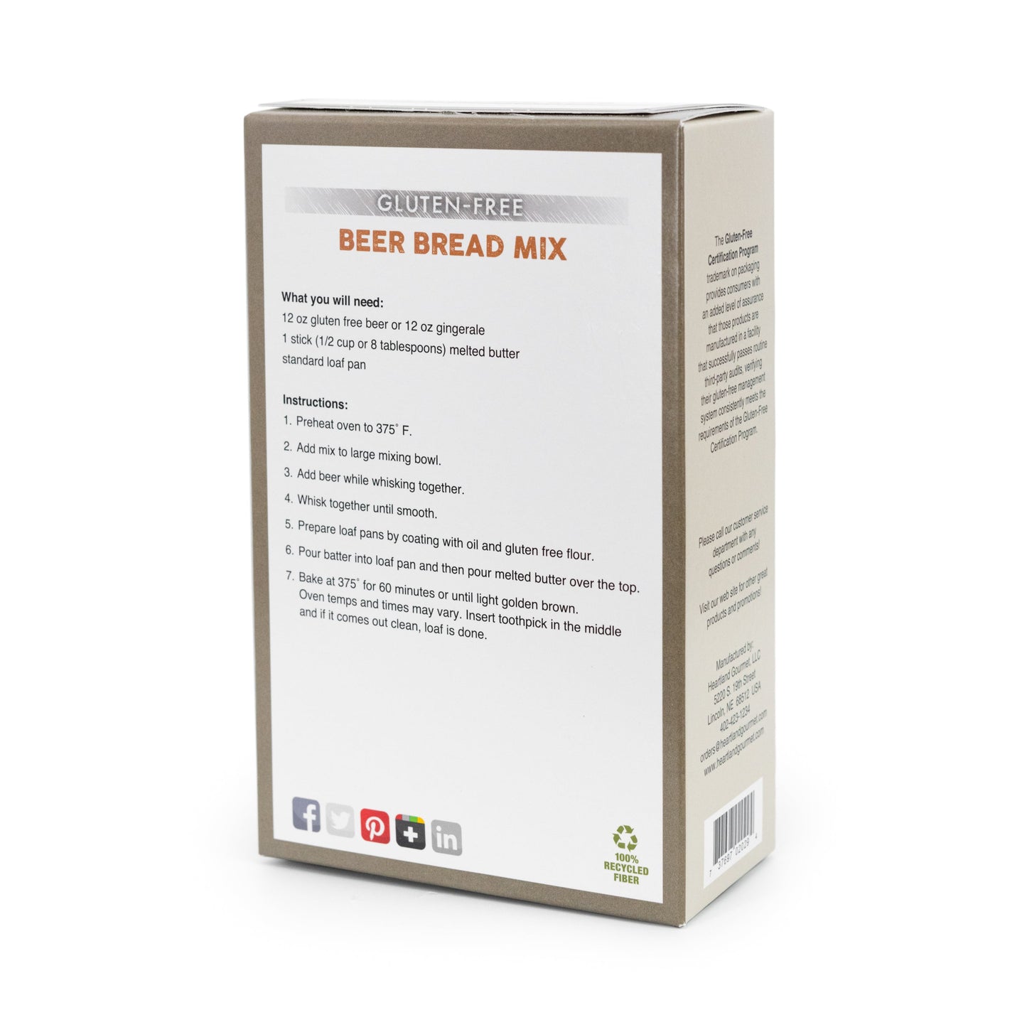 Gluten Free Beer Bread Mix | 16 oz | Heartland Gourmet | 2029