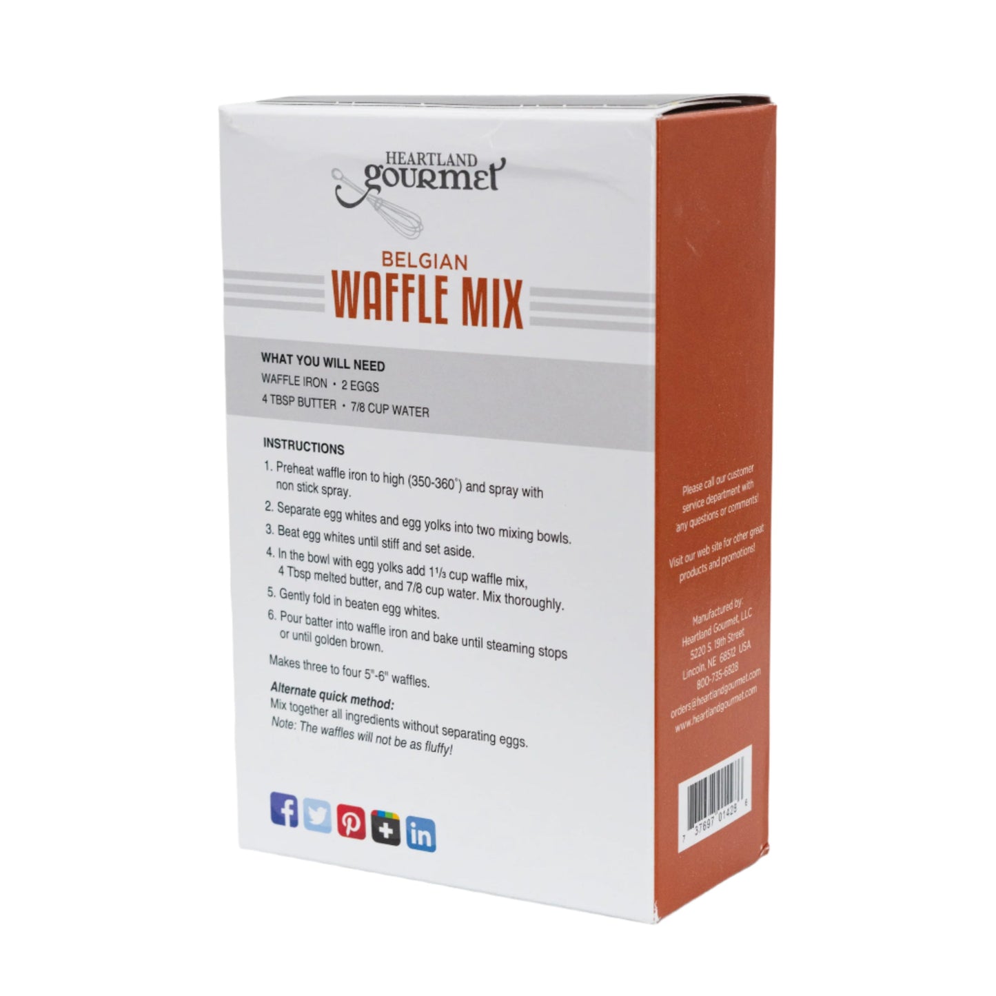 Belgian Waffle Mix | 13.1 oz | Heartland Gourmet