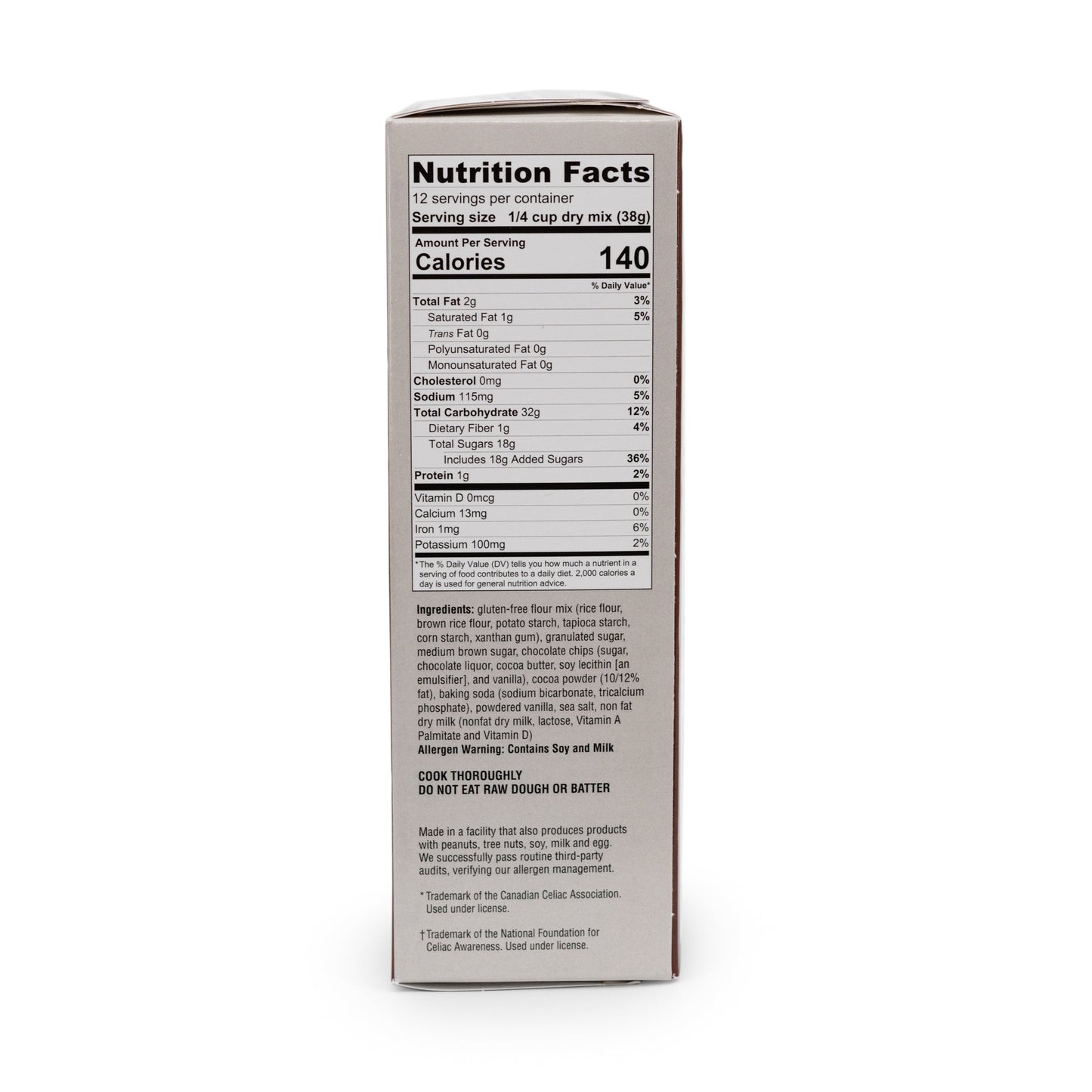 Heartland Gourmet Gluten Free Double Chocolate Cookie Mix Nutritional