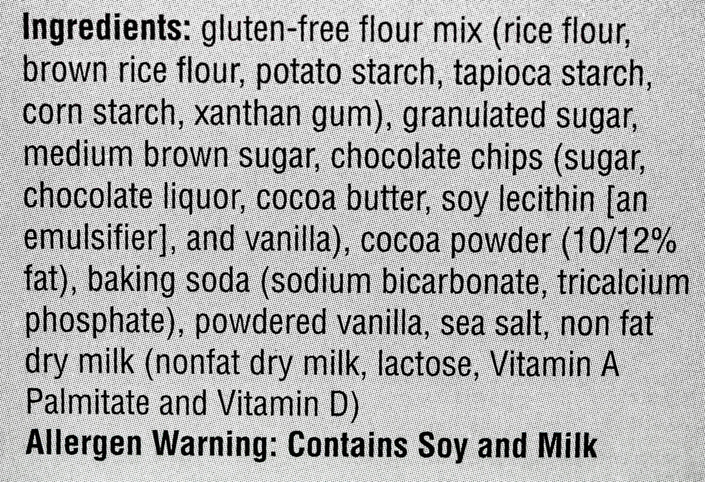 Heartland Gourmet Gluten Free Double Chocolate Cookie Mix Ingredients