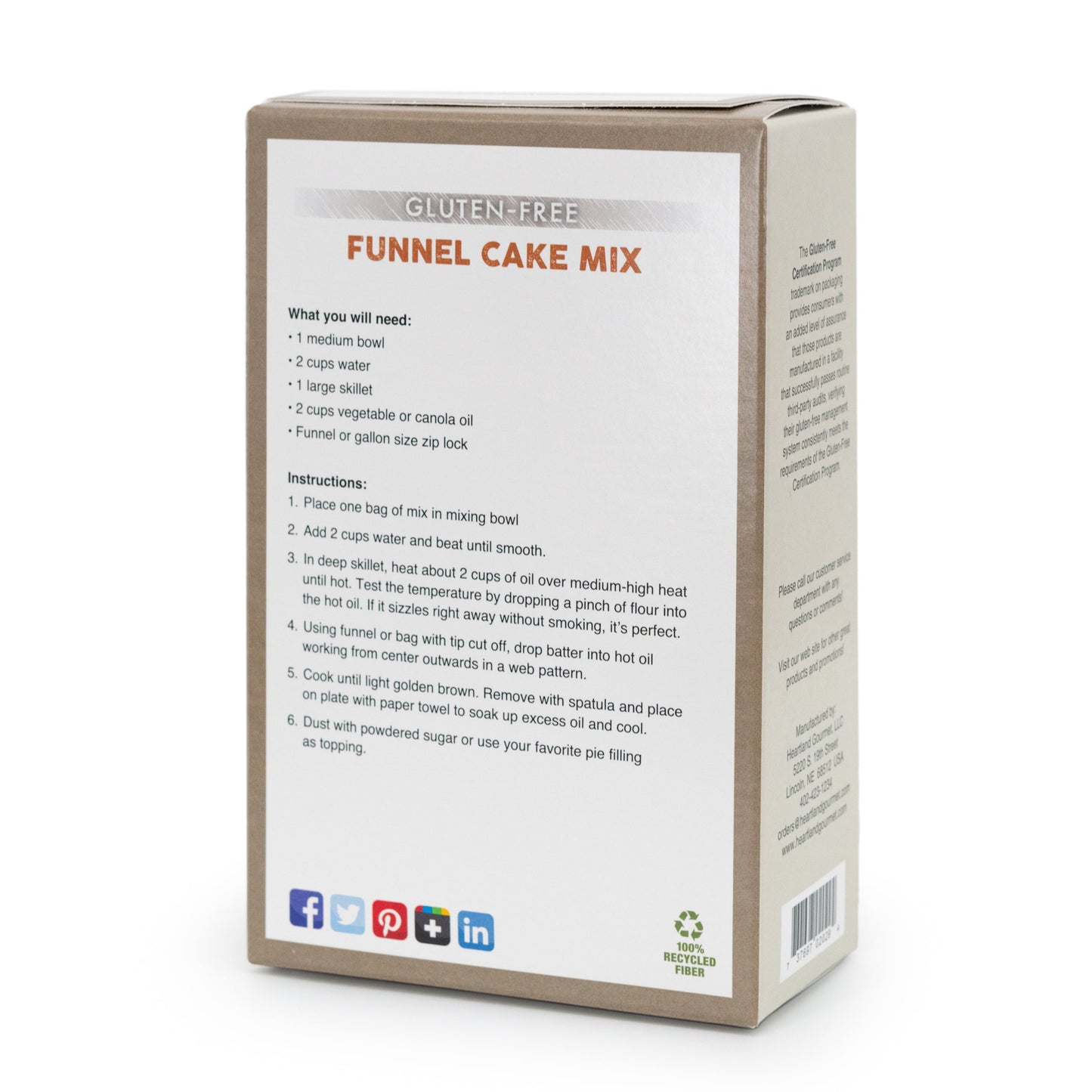 Gluten Free Funnel Cake Baking Mix | 16 oz | Heartland Gourmet | 2031