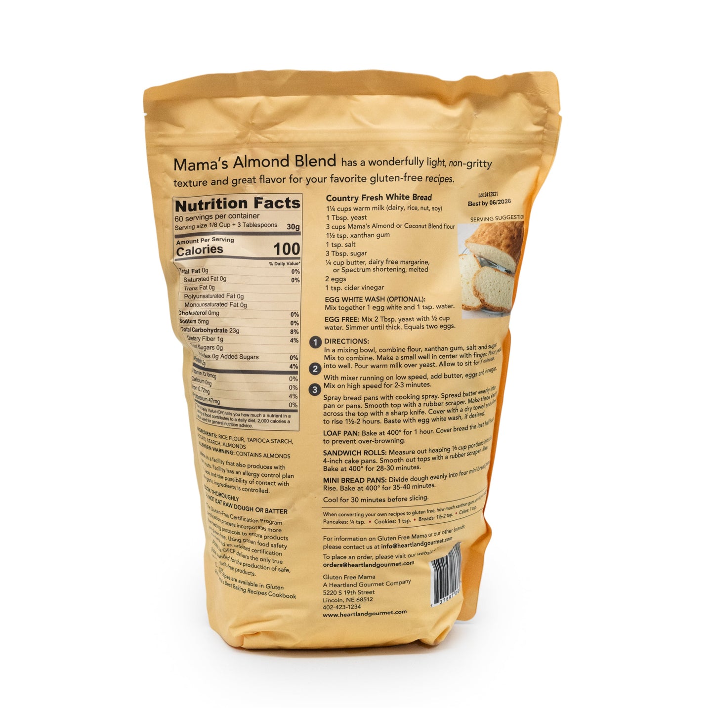 Mama's Almond Blend Flour, 4 lb bag