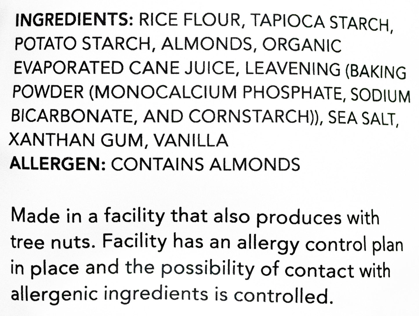 Gluten Free Mama's Pancake Mix Ingredients