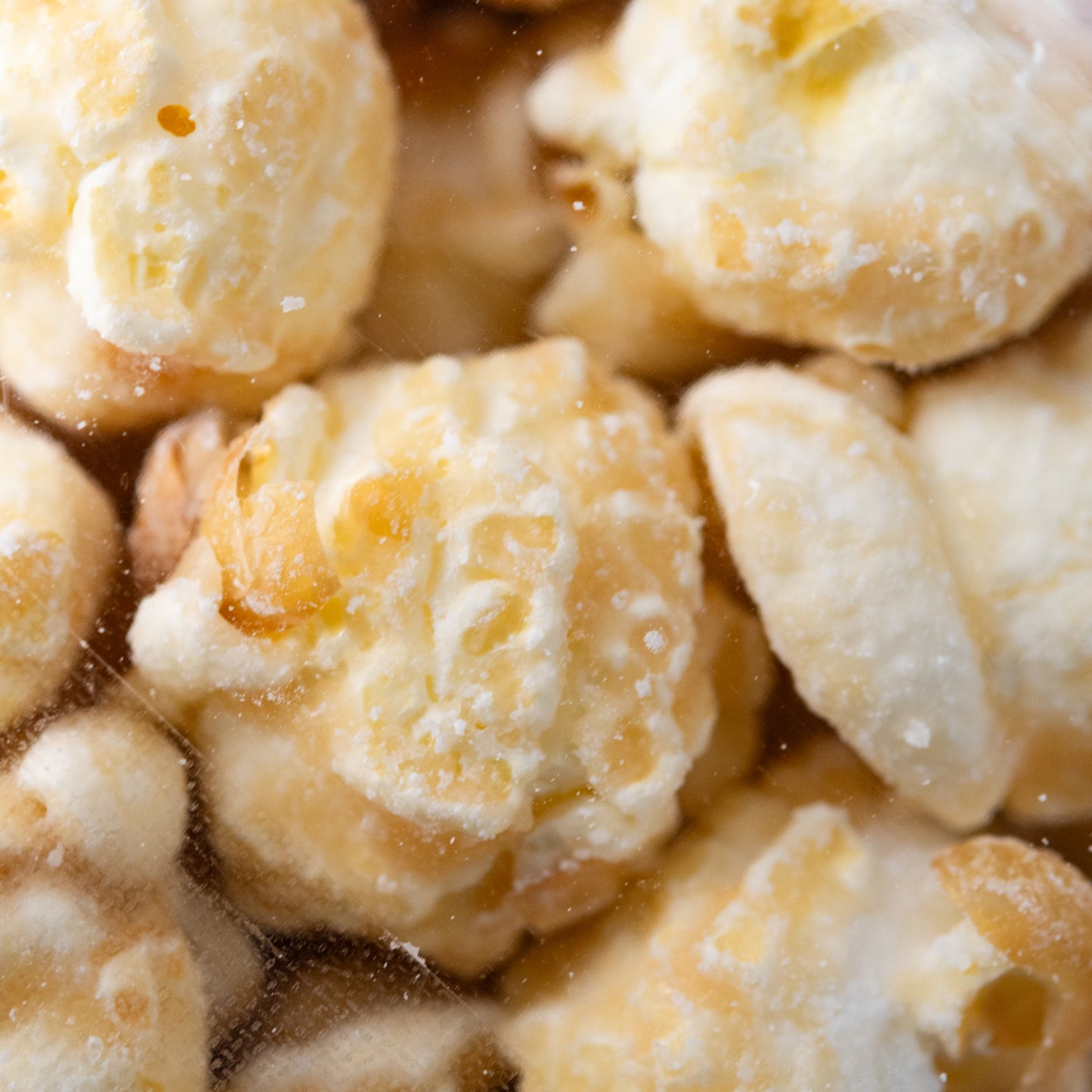 Close up of Frosted Cinnamon Roll Popcorn