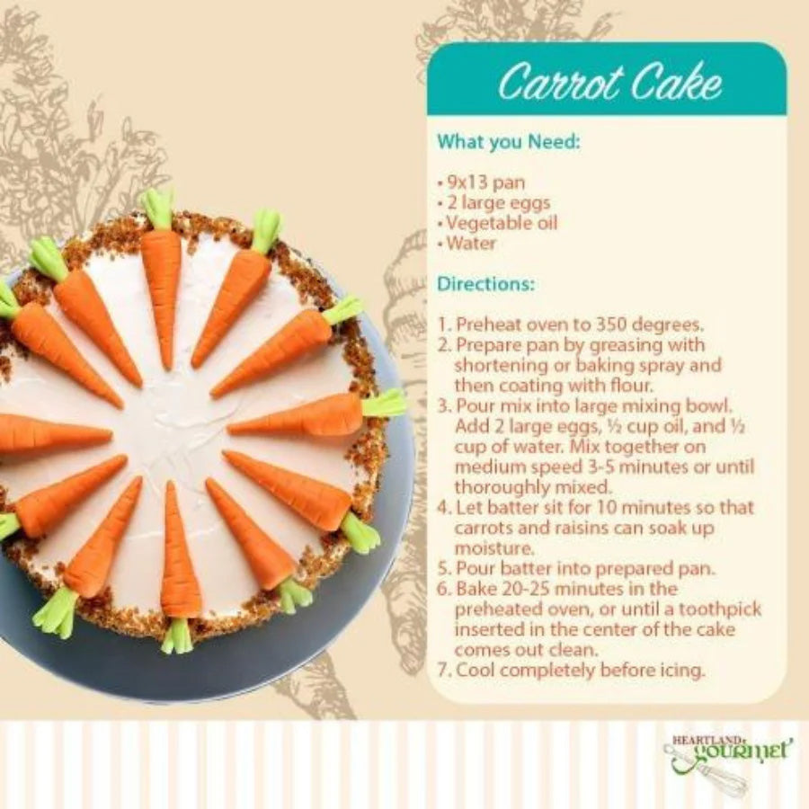Gluten Free Carrot Cake Mix | 18 oz | Heartland Gourmet | 2020