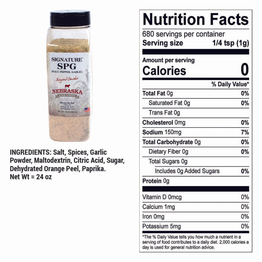 Salt, Pepper, Garlic Seasoning | 24 oz | Nebraska Star Beef