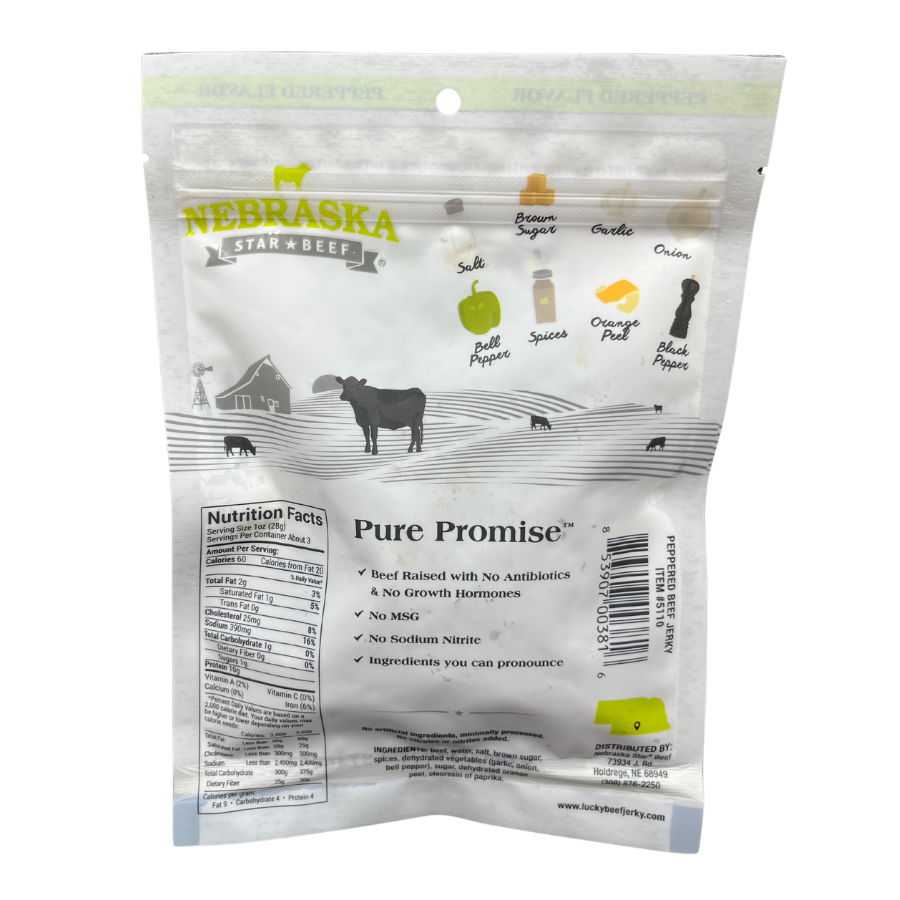 Black Pepper Beef Jerky | 3 oz | Nebraska Star Beef