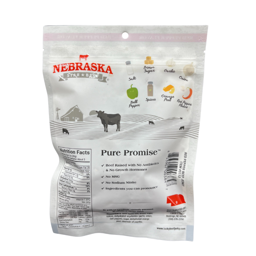 Red Pepper Beef Jerky | 3 oz | Nebraska Star Beef