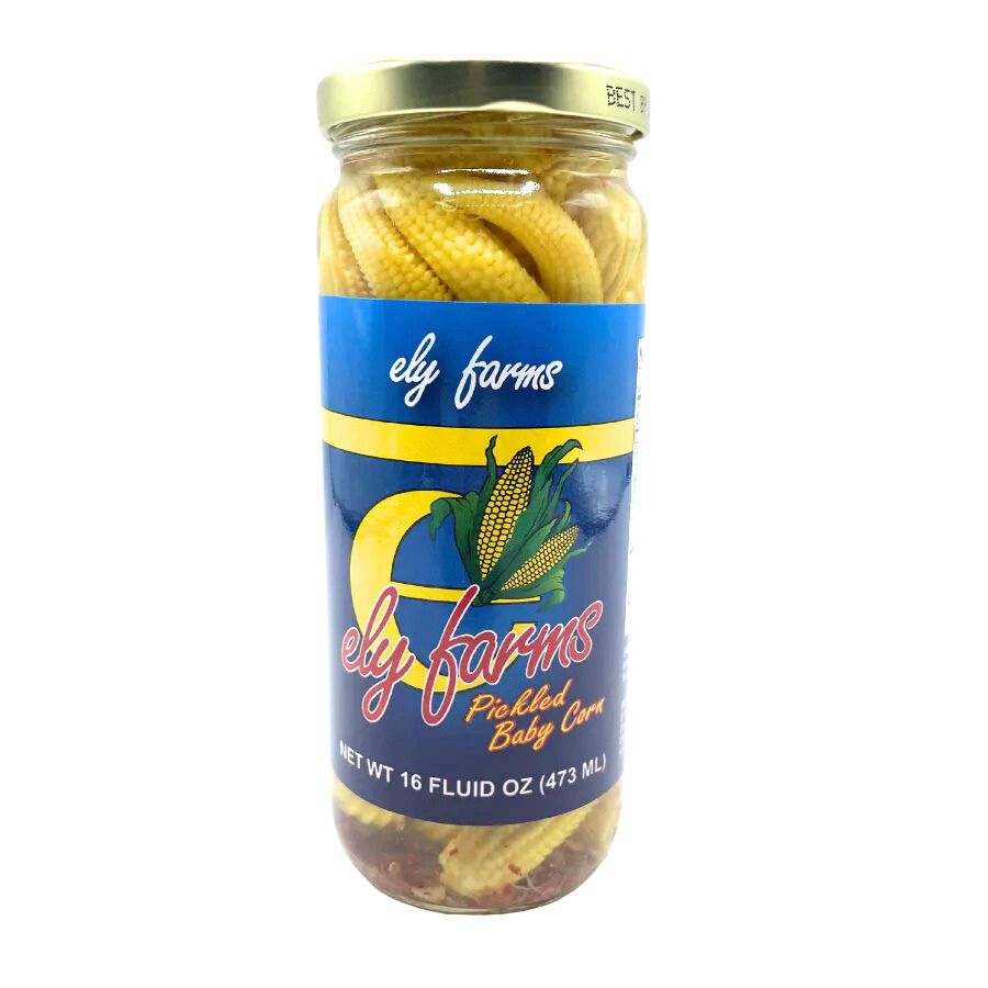 A jar of pickled corn