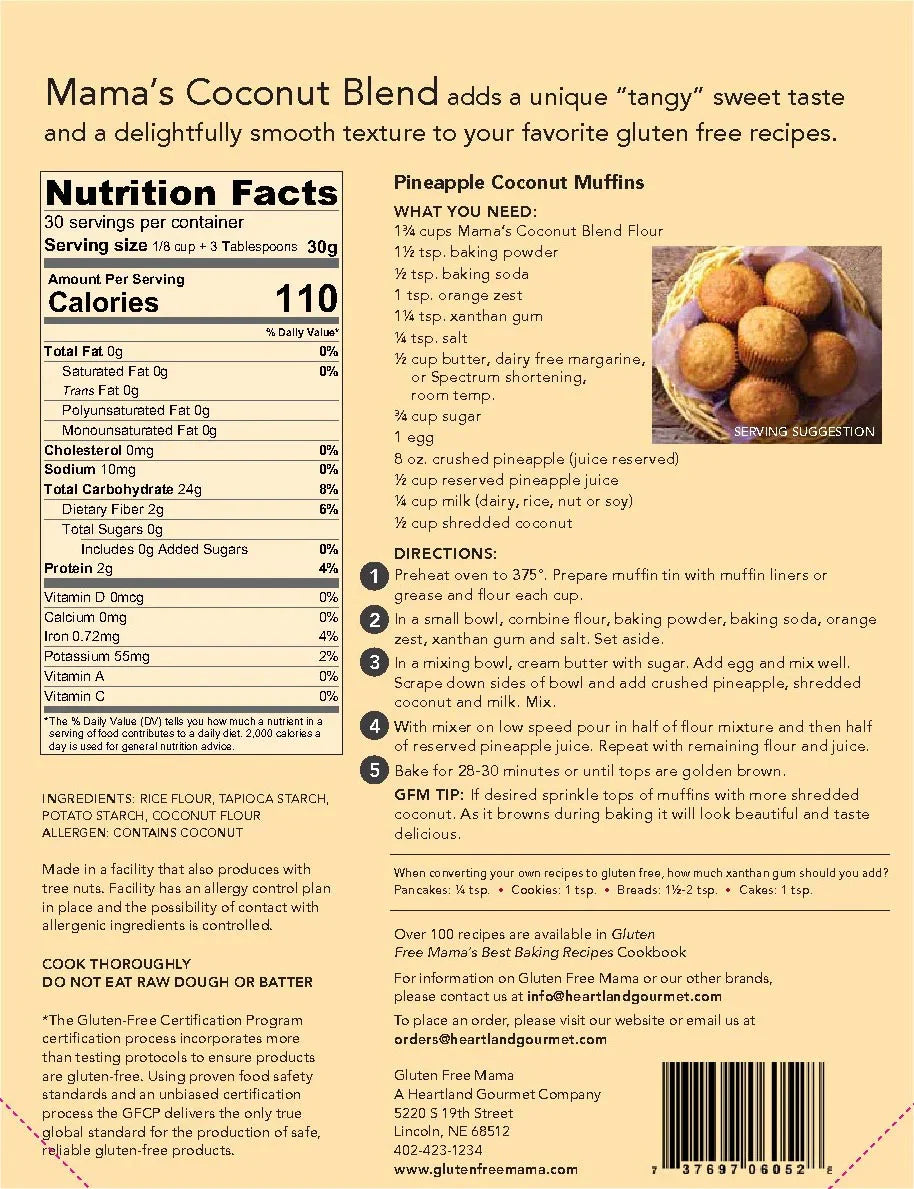 Gluten Free Coconut Flour | 4 lb | Gluten Free Mama | 6053