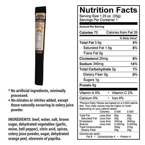Original Beef Stick | 1.25 oz | Nebraska Star Beef