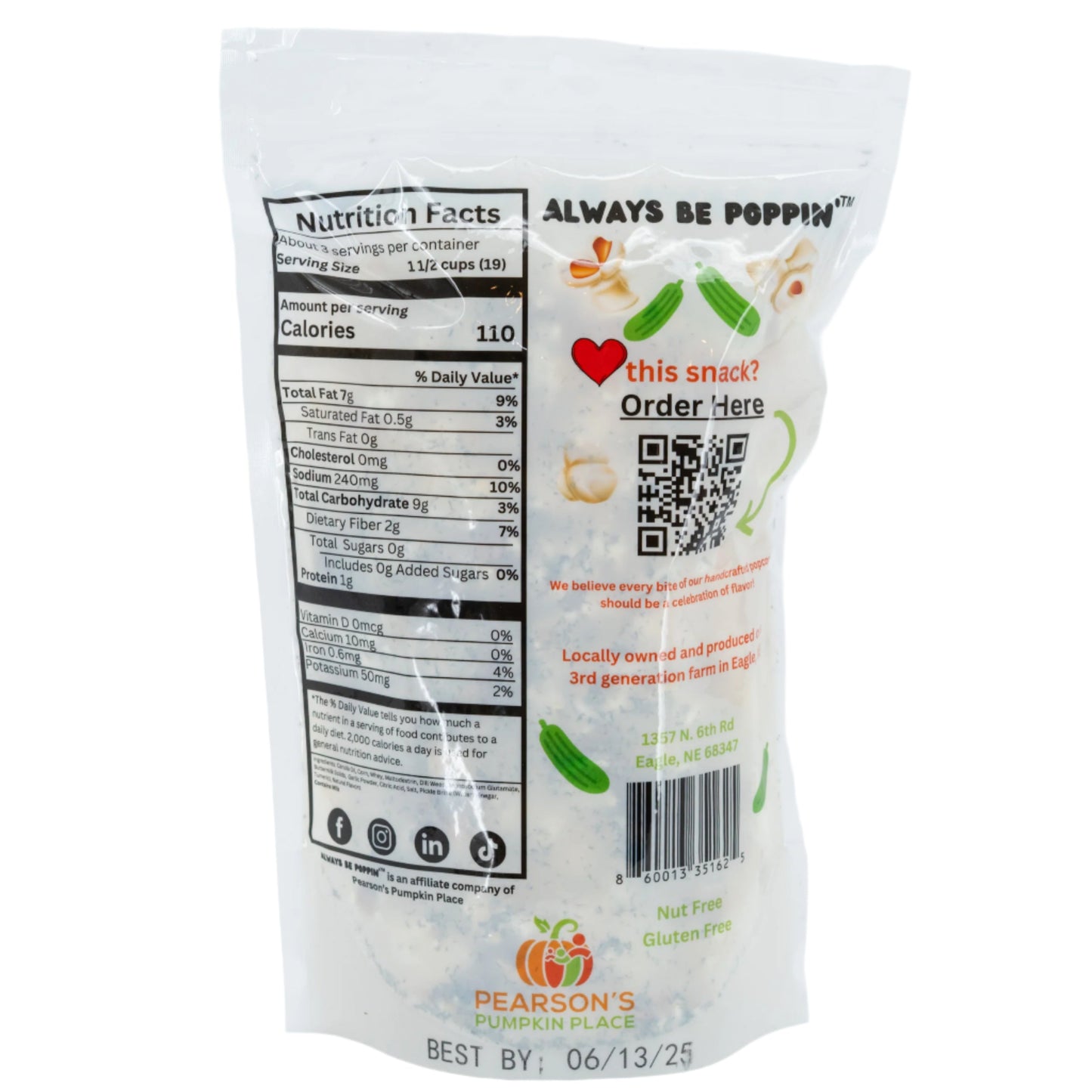 Pearson's Pumpkin Place Dill Pickle Popcorn