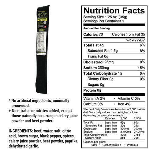 Black Pepper Beef Stick | 1.25 oz | Nebraska Star Beef