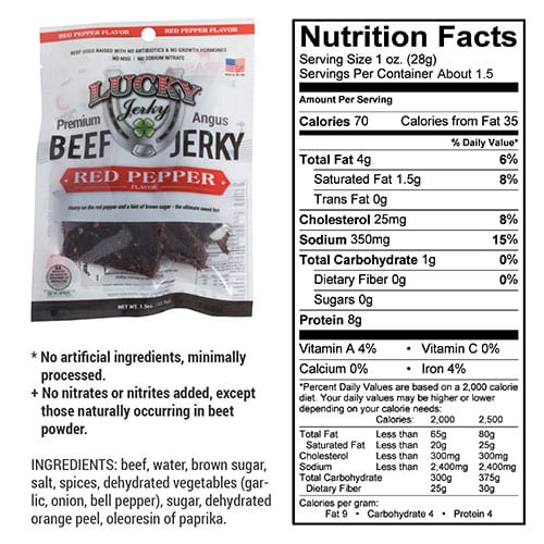Red Pepper Beef Jerky | 1.5 oz | Nebraska Star Beef