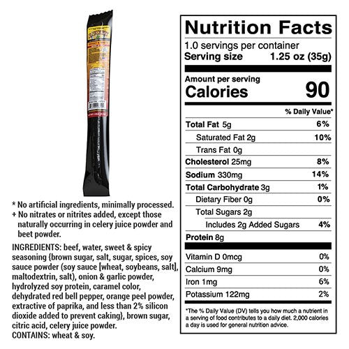 Sweet & Spicy Beef Stick | 1.25 oz | Nebraska Star Beef