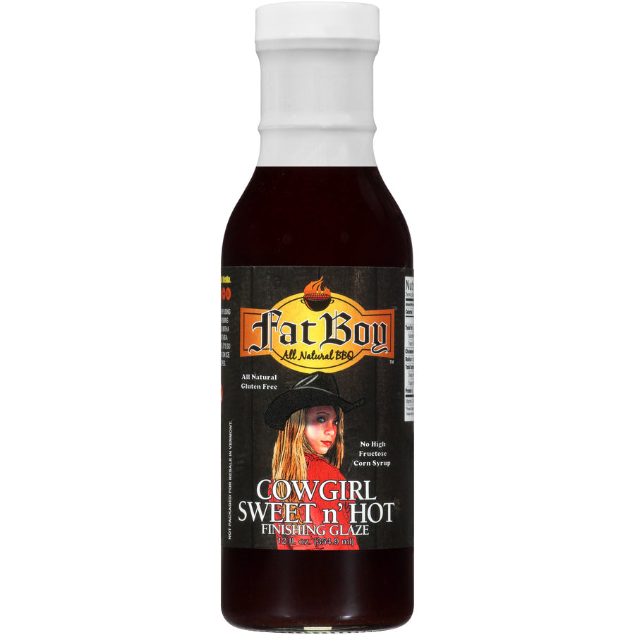 Cowgirl Sweet n' Hot BBQ Finishing Glaze | 12 fl oz | Gluten Free | Fat Boy Hickman's BBQ