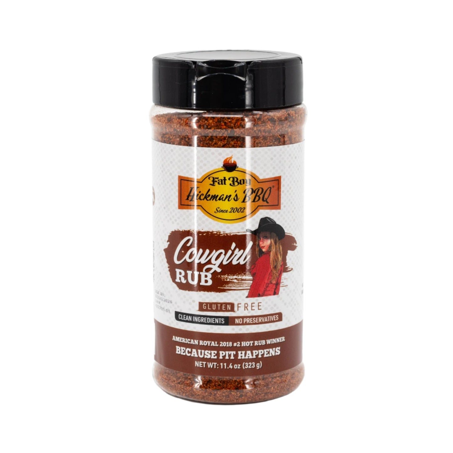 Cowgirl BBQ Rub | 11.4 oz | Gluten Free | Fat Boy Hickman's BBQ