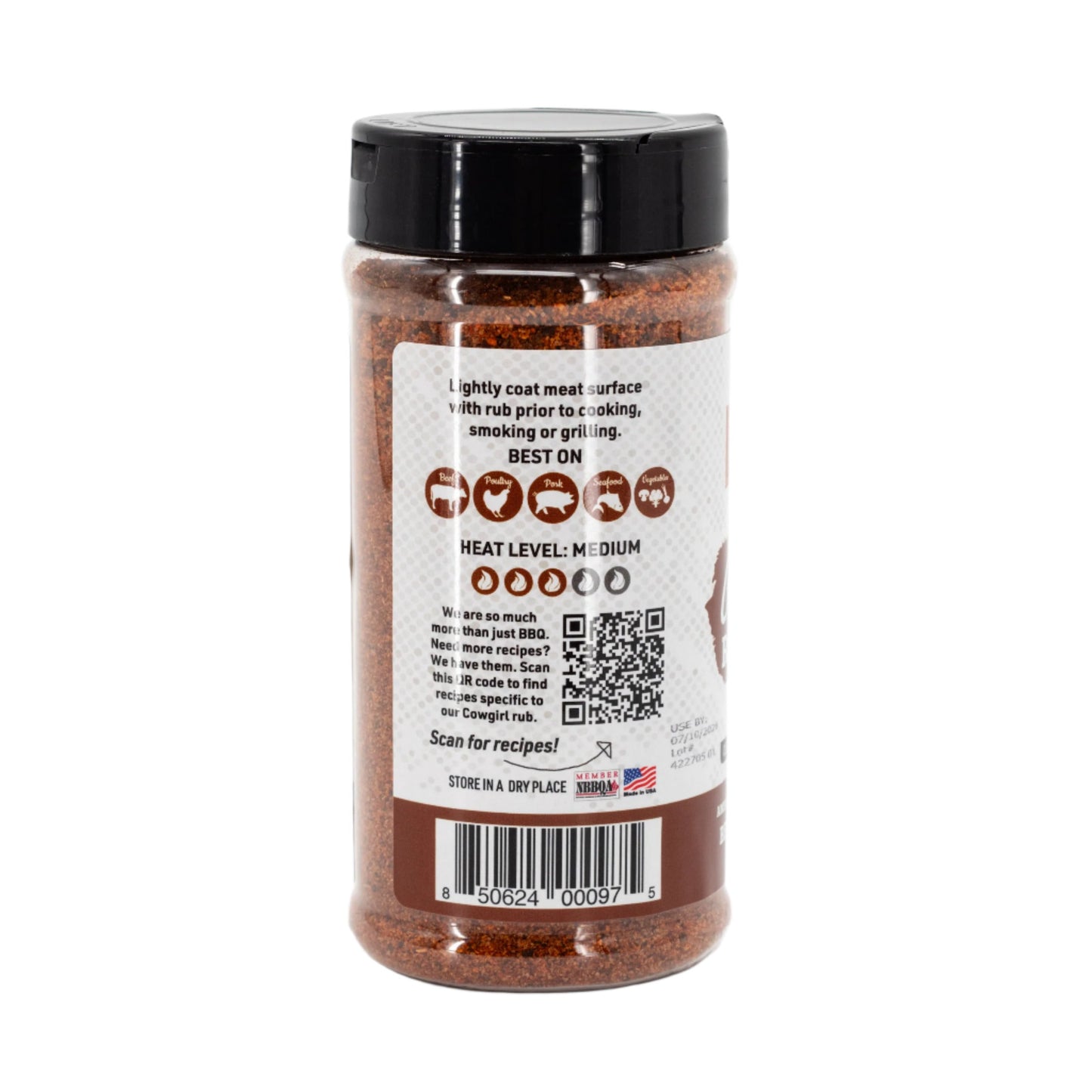 Cowgirl BBQ Rub | 11.4 oz | Gluten Free | Fat Boy Hickman's BBQ