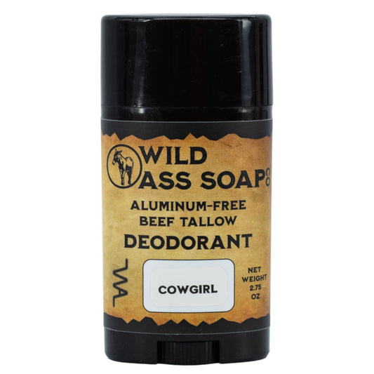 Aluminum-Free Cowgirl Beef Tallow Deodorant | 2.75 oz | Wild Ass Soap