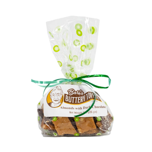 IN STORE PICKUP ONLY | Homemade Dark Chocolate Toffee | 8 oz | Multiple Nut Options | Barb's Buttery Toffee