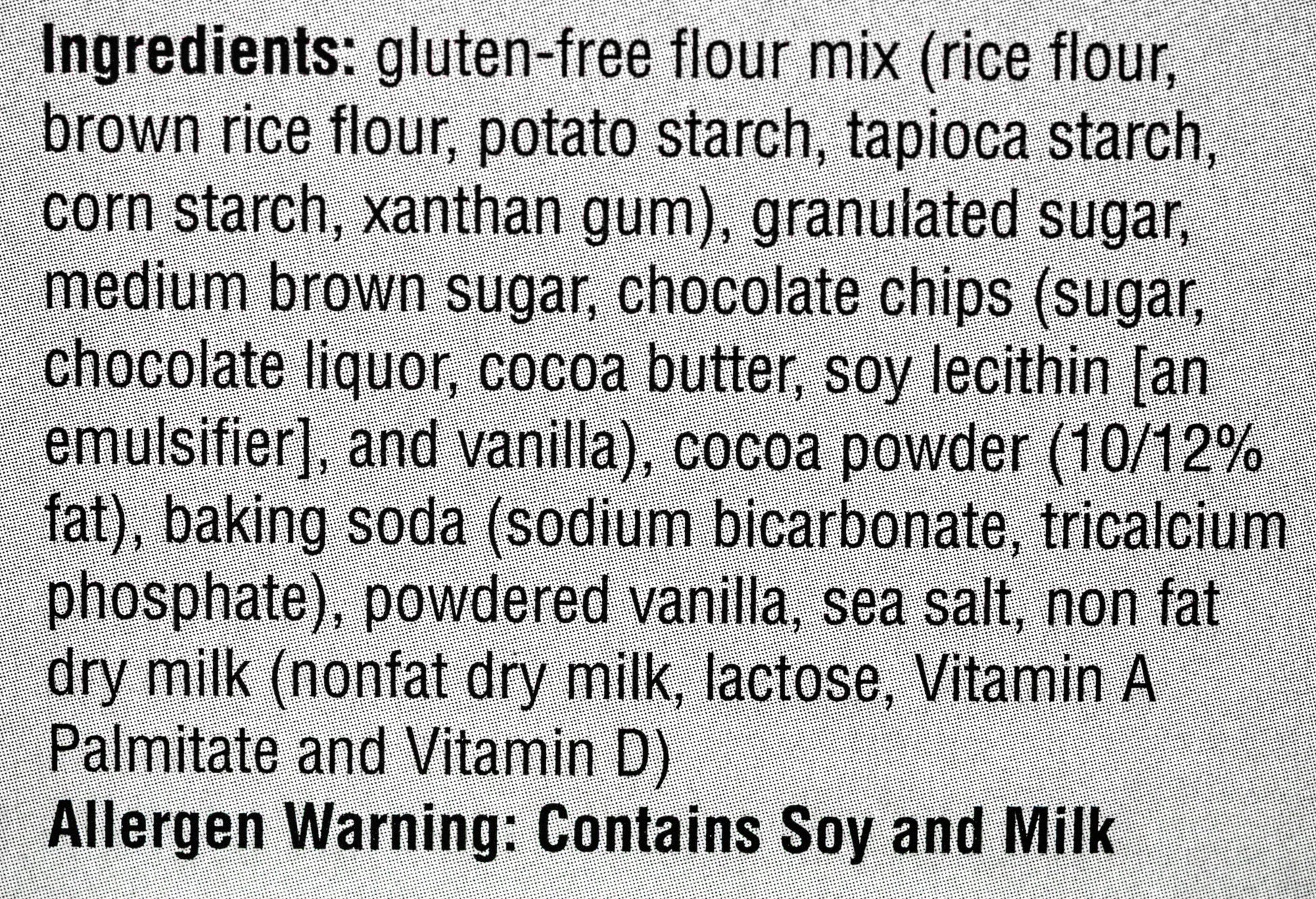 Heartland Gourmet Gluten Free Double Chocolate Cookie Mix Ingredients