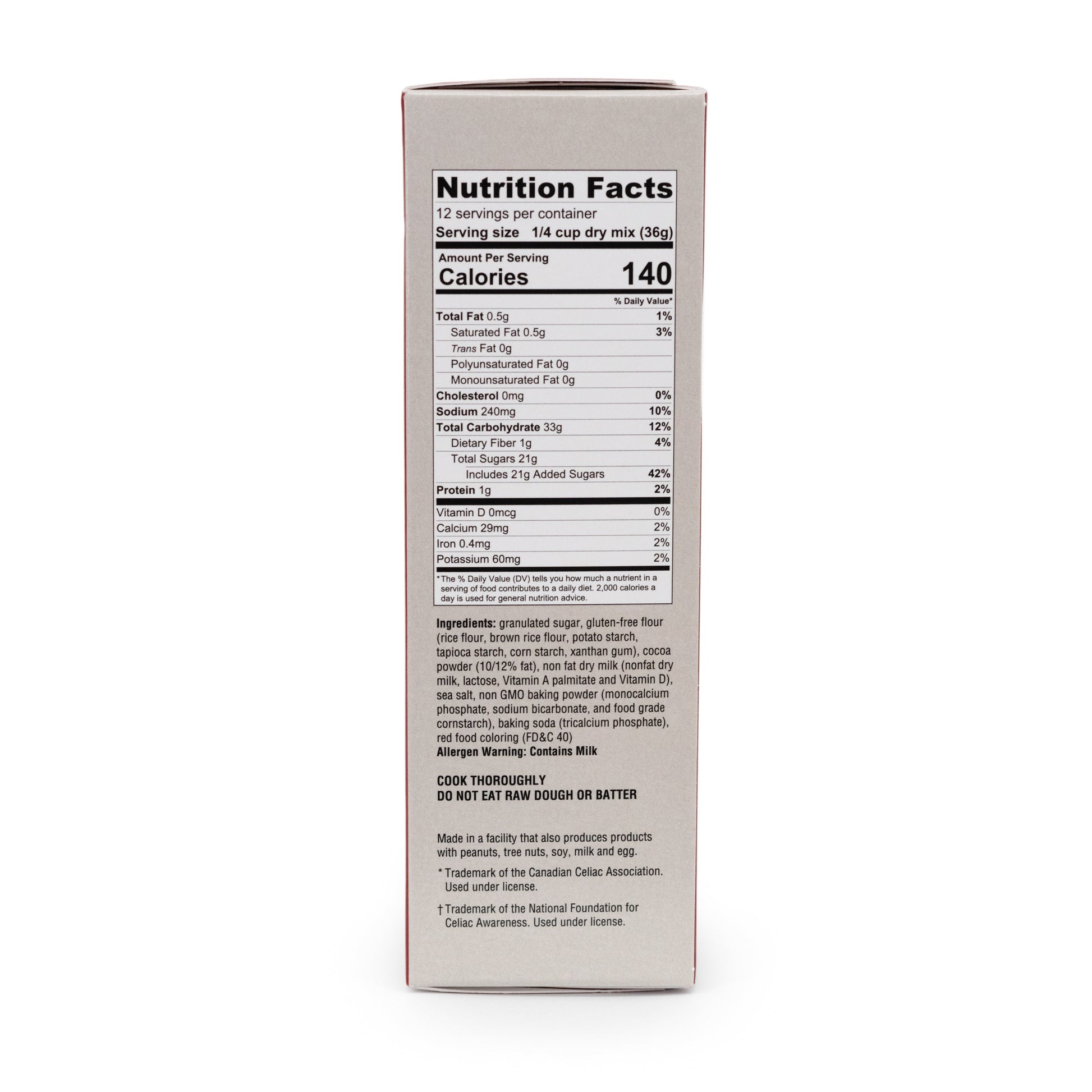 Heartland Gourmet Red Velvet Cupcake Mix Nutritional