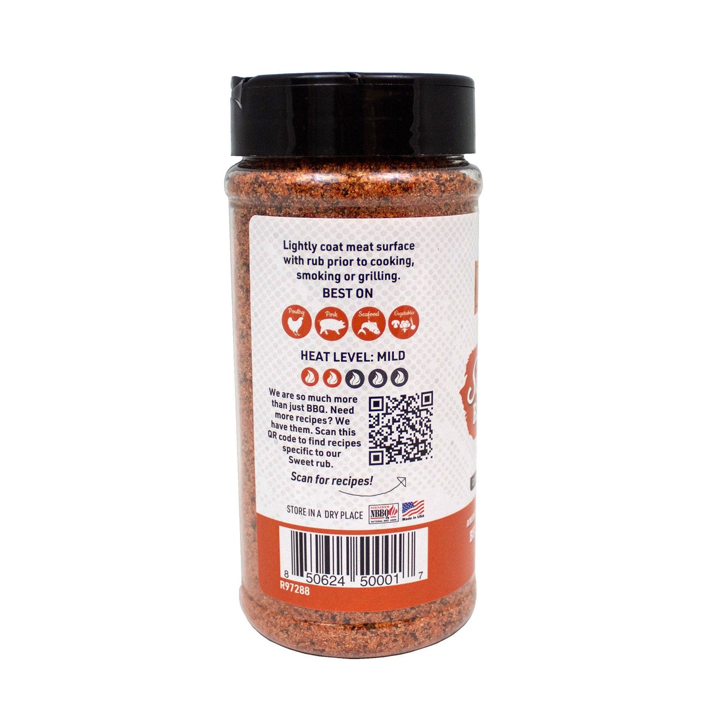 Sweet Natural BBQ Rub | 9.4 oz | Gluten Free | Fat Boy Hickman's BBQ