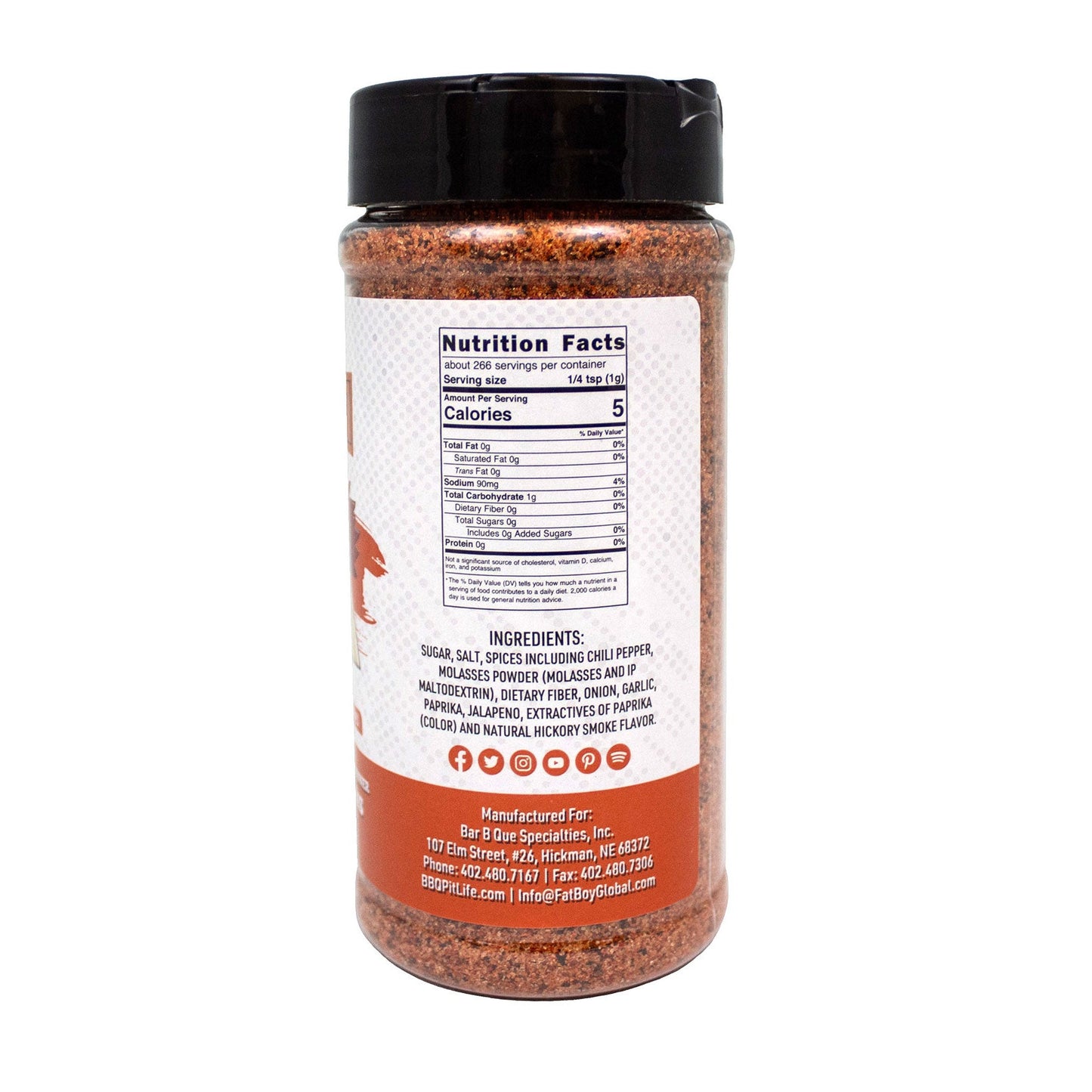 Sweet Natural BBQ Rub | 9.4 oz | Gluten Free | Fat Boy Hickman's BBQ
