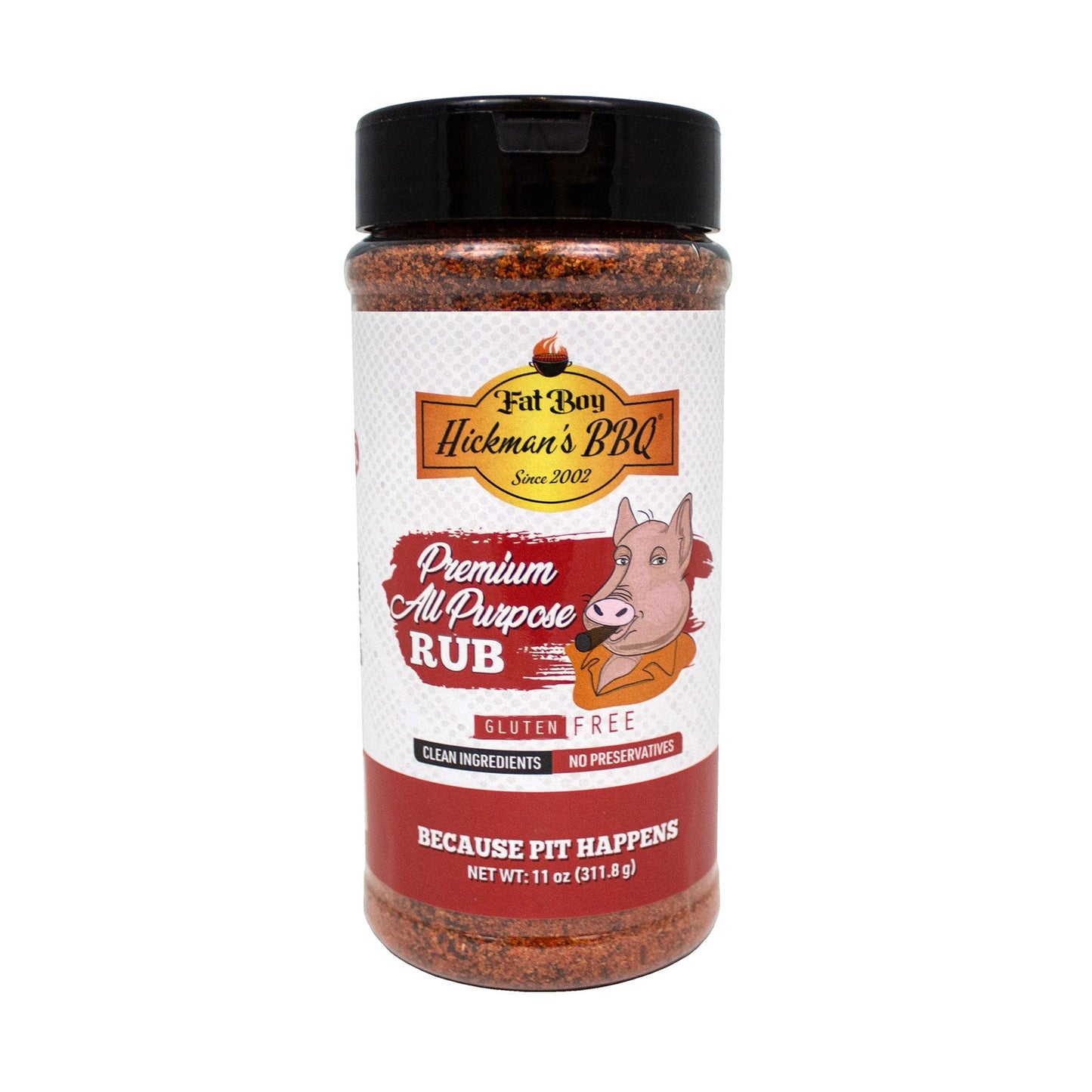 Premium All Purpose BBQ Rub | 11 oz | Gluten Free | Fat Boy Hickman's BBQ