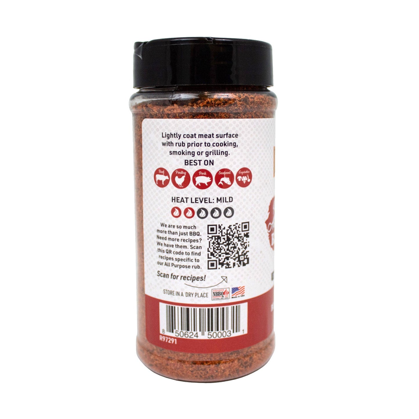 Premium All Purpose BBQ Rub | 11 oz | Gluten Free | Fat Boy Hickman's BBQ