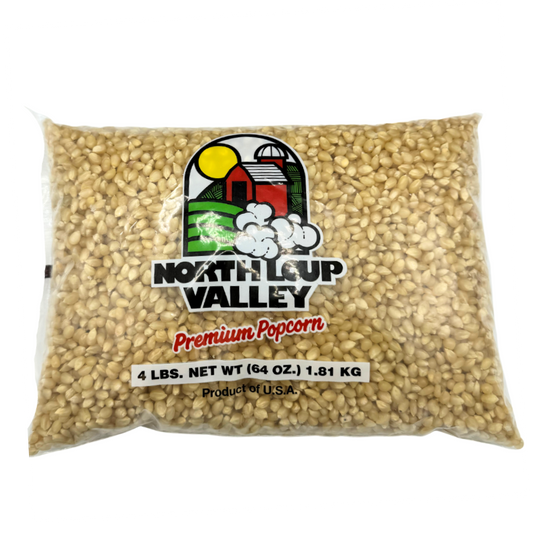 White Un-Popped Popcorn Kernals | 4 lb | Non-GMO | Popcorn County USA | North Loup Valley