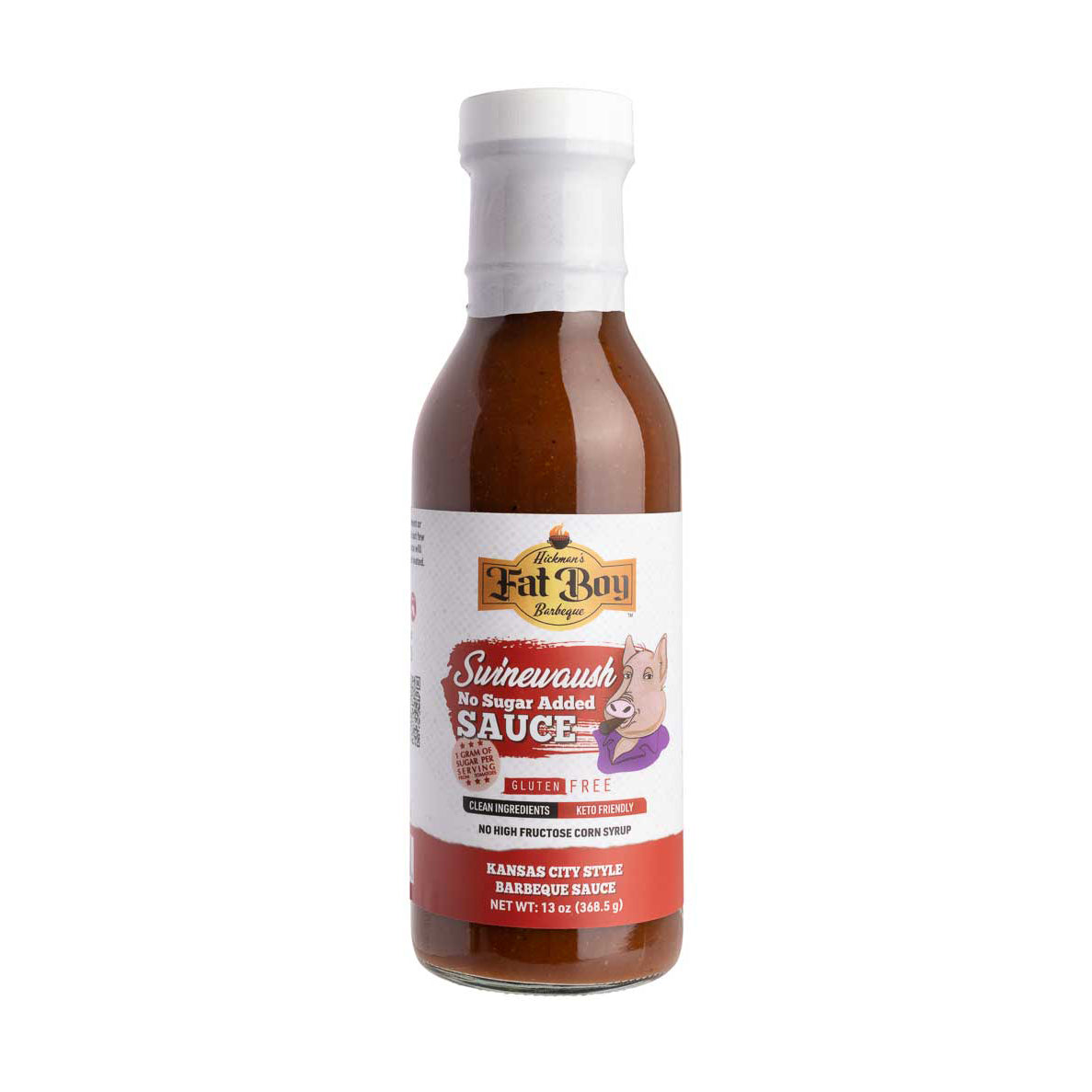 Keto Friendly Swinewaush BBQ Sauce | 13 oz | Gluten Free | Fat Boy Hickman's BBQ