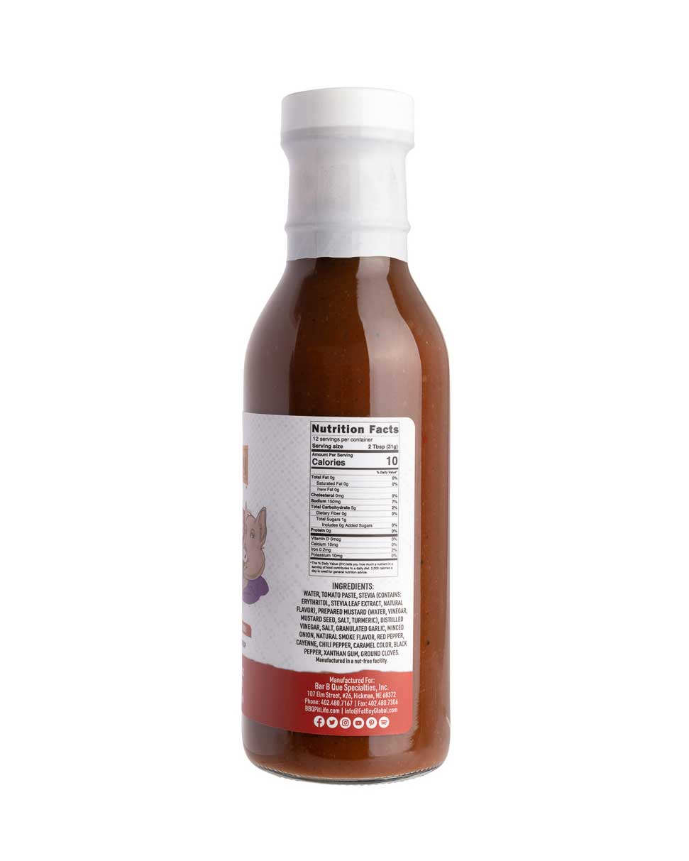 Keto Friendly Swinewaush BBQ Sauce | 13 oz | Gluten Free | Fat Boy Hickman's BBQ